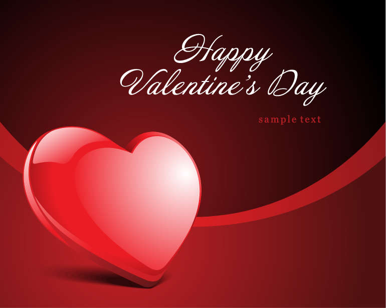 free vector Happy Valentine’s Day Heart Vector Card
